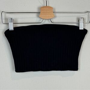 Obsessed Boutique Black Ribbed Knit Tube Top L